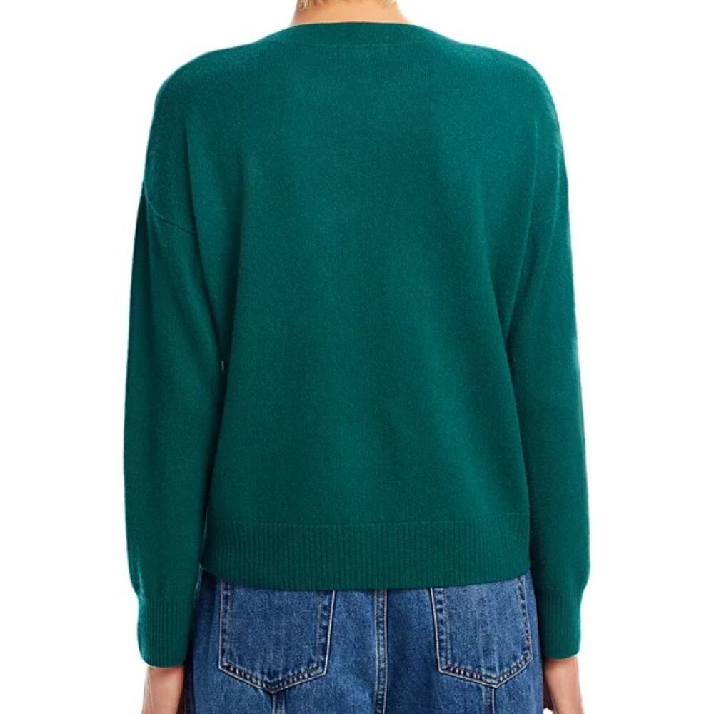 AQUA Cashmere “Ciao Bella” Crewneck Sweater NWT XL – Green, 100% Cashmere - Picture 5 of 8